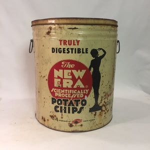 New Era Potato Chip Tin Vintage Advertising Display - Eagle's Eye Finds