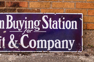 Swift & Co. Cream Buying Station Porcelain Sign Vintage Wall Decor - Eagle's Eye Finds