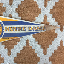 Load image into Gallery viewer, University of Notre Dame Felt Pennant Vintage Collegiate Wall Decor - Eagle&#39;s Eye Finds
