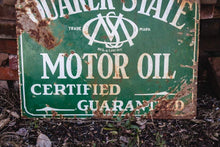 Load image into Gallery viewer, Quaker State Tombstone Porcelain Sign Vintage Gas and Oil Advertising Signage - Eagle&#39;s Eye Finds
