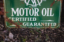 Load image into Gallery viewer, Quaker State Tombstone Porcelain Sign Vintage Gas and Oil Advertising Signage - Eagle&#39;s Eye Finds
