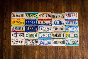 Fifty (50) State License Plate Run Unique Vintage Wall Decor - Eagle's Eye Finds