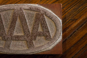 AAA Letterpress Block Vintage Triple A Automobile Decor - Eagle's Eye Finds