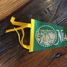 Load image into Gallery viewer, Niagara Falls Green Felt Pennant Vintage Travel Wall Decor - Eagle&#39;s Eye Finds
