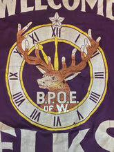 Load image into Gallery viewer, Elks Lodge BPOE Banner Vintage Fraternal Order Decor - Eagle&#39;s Eye Finds
