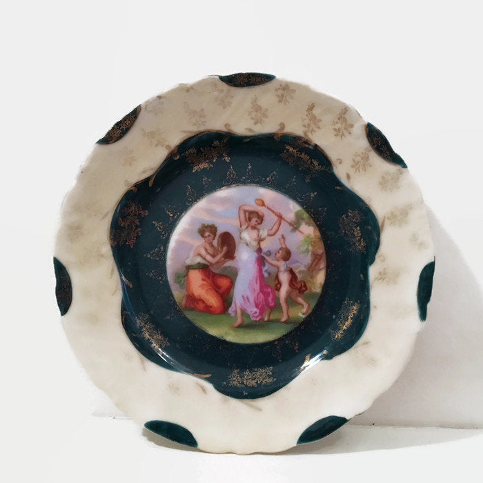 Victoria Austria Plate Vintage Goddess Cupid Cherub Dish Signed Kauffmann - Eagle's Eye Finds