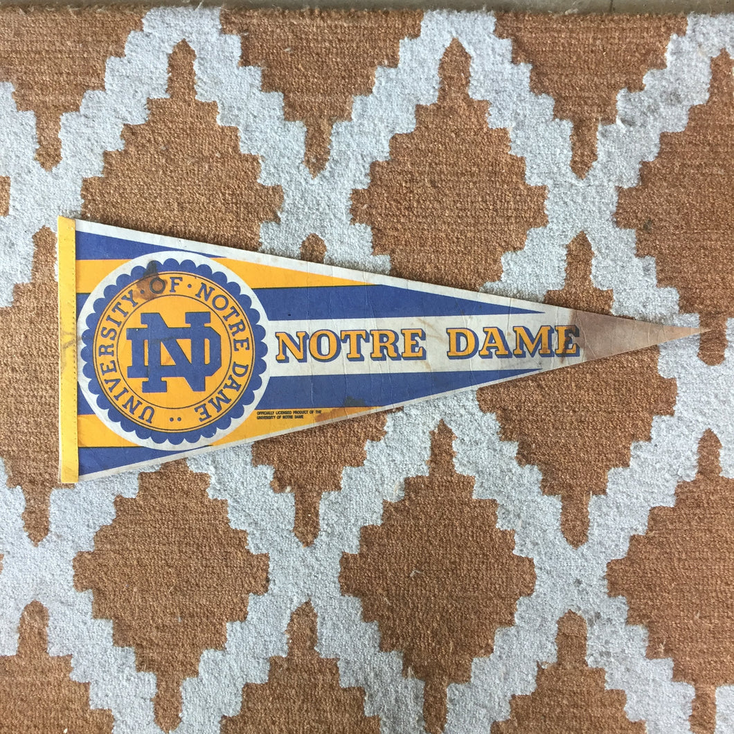 University of Notre Dame Felt Pennant Vintage Collegiate Wall Decor - Eagle's Eye Finds