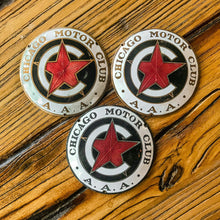 Load image into Gallery viewer, Chicago Motor Club AAA Vintage Porcelain Radiator Badges - Eagle&#39;s Eye Finds
