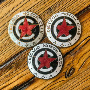Chicago Motor Club AAA Vintage Porcelain Radiator Badges - Eagle's Eye Finds