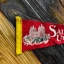 Load image into Gallery viewer, Salt Lake City Utah Red Felt Pennant Vintage Wall Decor - Eagle&#39;s Eye Finds
