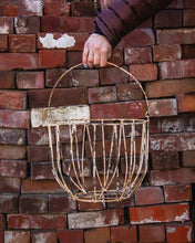 Load image into Gallery viewer, Large Wire Egg Basket Rounded Primitive Vintage Basket - Eagle&#39;s Eye Finds
