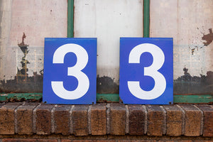 Blue and White Porcelain Number Signs Vintage Wall Hanging - Eagle's Eye Finds