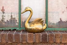 Load image into Gallery viewer, Brass Swan Planter Vintage Bohemian Bird Decor - Eagle&#39;s Eye Finds
