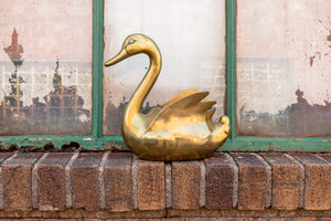 Brass Swan Planter Vintage Bohemian Bird Decor - Eagle's Eye Finds