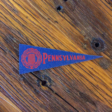Load image into Gallery viewer, University of Pennsylvania Mini Felt Pennant Vintage College Decor - Eagle&#39;s Eye Finds
