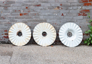 Porcelain Ruffled Lamp Shades Vintage Radial Wave Industrial Decor - Eagle's Eye Finds