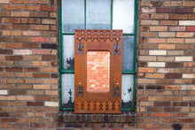 Load image into Gallery viewer, Oak Hall Mirror Hat Rack 1920&#39;s Vintage Wood Entryway Furniture - Eagle&#39;s Eye Finds
