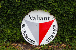 Plymouth Valiant Authorized Service Double Sided Porcelain Sign Vintage Auto, Gas, and Oil Signage - Eagle's Eye Finds