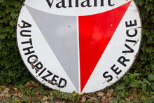 Load image into Gallery viewer, Plymouth Valiant Authorized Service Double Sided Porcelain Sign Vintage Auto, Gas, and Oil Signage - Eagle&#39;s Eye Finds
