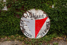 Load image into Gallery viewer, Plymouth Valiant Authorized Service Double Sided Porcelain Sign Vintage Auto, Gas, and Oil Signage - Eagle&#39;s Eye Finds

