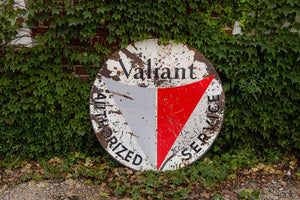 Plymouth Valiant Authorized Service Double Sided Porcelain Sign Vintage Auto, Gas, and Oil Signage - Eagle's Eye Finds