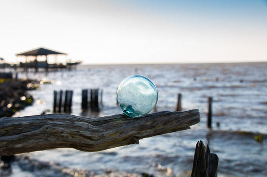 Small Glass Fishing Float Buoy Vintage Japanese Nautical Decor - Eagle's Eye Finds