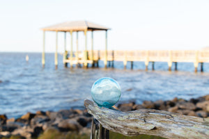 Small Glass Fishing Float Buoy Vintage Japanese Nautical Decor - Eagle's Eye Finds