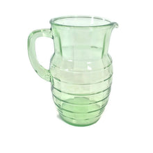 Load image into Gallery viewer, Green Block Optic Pitcher Depression Glass - Eagle&#39;s Eye Finds
