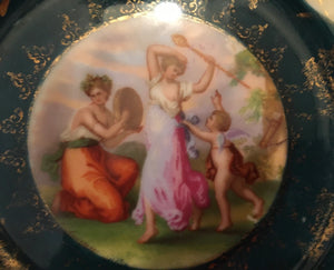 Victoria Austria Plate Vintage Goddess Cupid Cherub Dish Signed Kauffmann - Eagle's Eye Finds