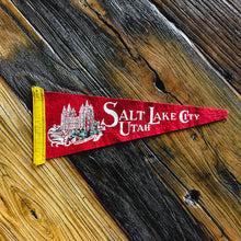 Load image into Gallery viewer, Salt Lake City Utah Red Felt Pennant Vintage Wall Decor - Eagle&#39;s Eye Finds
