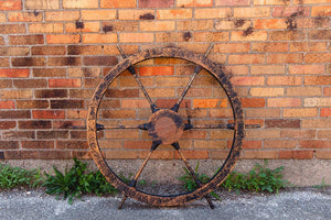 40 Inch Wood Ship's Steering Wheel Amazing Vintage Coastal Decor - Eagle's Eye Finds