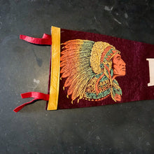 Load image into Gallery viewer, Frankfort Indiana American Indian Felt Pennant Vintage Wall Decor - Eagle&#39;s Eye Finds
