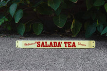 Load image into Gallery viewer, Porcelain Salada Tea Screen Door Push Vintage Advertising Wall Decor - Eagle&#39;s Eye Finds
