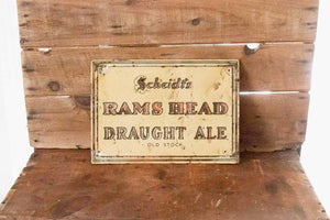 Scheidt's Rams Head Ale Beer Sign Vintage Advertising Decor - Eagle's Eye Finds