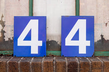 Load image into Gallery viewer, Blue and White Porcelain Number Signs Vintage Wall Hanging - Eagle&#39;s Eye Finds
