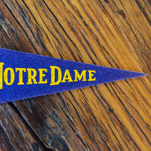 Load image into Gallery viewer, Notre Dame Fighting Irish Mini Felt Pennant Vintage College Decor - Eagle&#39;s Eye Finds
