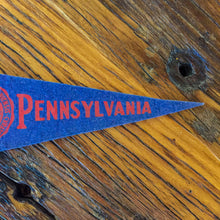 Load image into Gallery viewer, University of Pennsylvania Mini Felt Pennant Vintage College Decor - Eagle&#39;s Eye Finds
