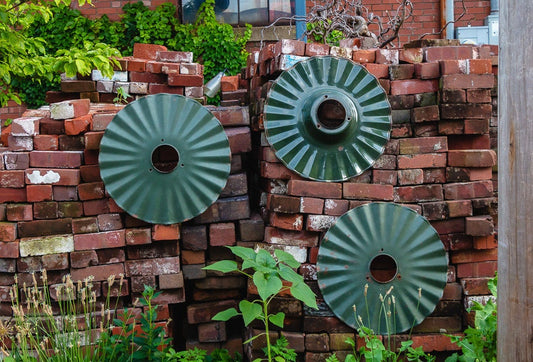 Porcelain Ruffled Lamp Shades Vintage Radial Wave Industrial Decor - Eagle's Eye Finds