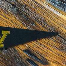 Load image into Gallery viewer, Letter W Black and Yellow Felt Pennant Vintage Wall Decor - Eagle&#39;s Eye Finds
