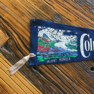 Columbia Ice Fields Canada Navy Blue Felt Pennant Vintage Wall Decor - Eagle's Eye Finds