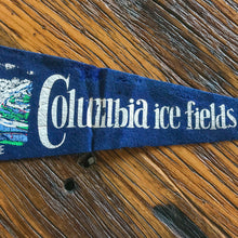 Load image into Gallery viewer, Columbia Ice Fields Canada Navy Blue Felt Pennant Vintage Wall Decor - Eagle&#39;s Eye Finds
