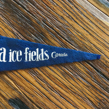 Load image into Gallery viewer, Columbia Ice Fields Canada Navy Blue Felt Pennant Vintage Wall Decor - Eagle&#39;s Eye Finds

