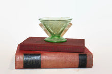 Load image into Gallery viewer, Green Rose Cameo Depression Glass Footed Sherbet - Eagle&#39;s Eye Finds
