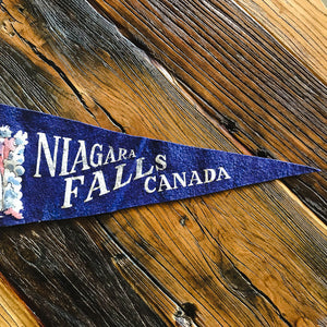 Niagara Falls Canada Blue Felt Pennant Vintage Travel Souvenir - Eagle's Eye Finds