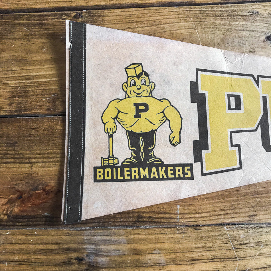 Purdue University Boilermakers Felt Pennant Vintage Wall Decor - Eagle's Eye Finds