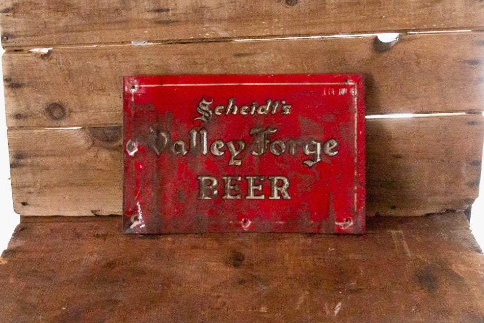 Scheidt's Valley Forge Beer Sign Vintage Advertising Decor - Eagle's Eye Finds