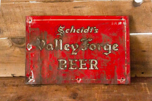 Scheidt's Valley Forge Beer Sign Vintage Advertising Decor - Eagle's Eye Finds