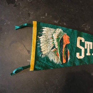 St. Louis Missouri American Indian Green Felt Pennant Vintage Wall Decor - Eagle's Eye Finds