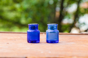 Little Cobalt Blue Bottles Vintage Small Bromo Seltzer Bottles - Eagle's Eye Finds
