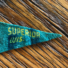 Load image into Gallery viewer, Superior Wisconsin American Indian Mini Felt Pennant Vintage Wall Decor - Eagle&#39;s Eye Finds
